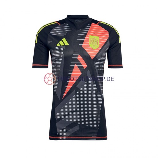 Spanien Torwart Euro 2024 Herren Trikot Heim Schwarz Kurzarm