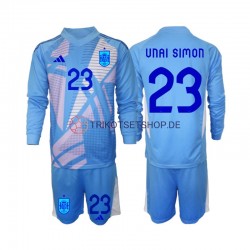 Spanien Torwart Unai Simon 23 Euro 2024 Kinder Trikotset Heim Langarm