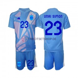 Spanien Torwart Unai Simon 23 Euro 2024 Kinder Trikotset Heim Kurzarm