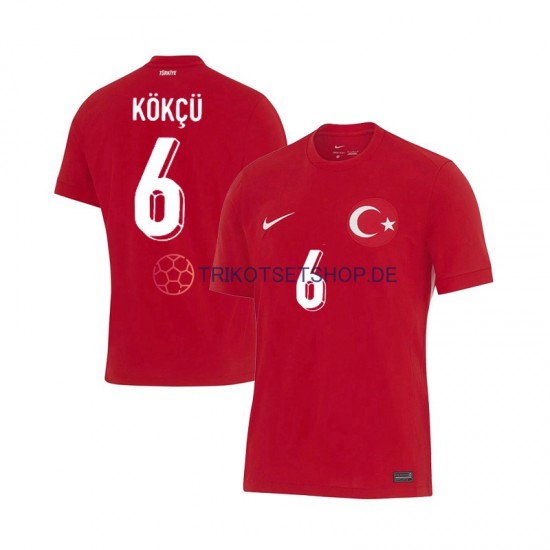 Türkei Orkun Kokcu 6 Euro 2024 Herren Trikot Auswärts Kurzarm