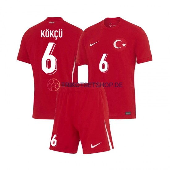 Türkei Orkun Kokcu 6 Euro 2024 Kinder Trikotset Auswärts Kurzarm