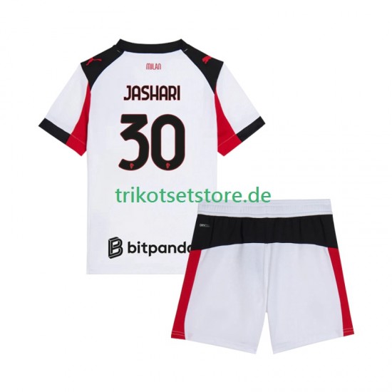 AC Mailand Ardon Jashari 30 2025-2026 Kinder Trikotset Auswärts Kurzarm