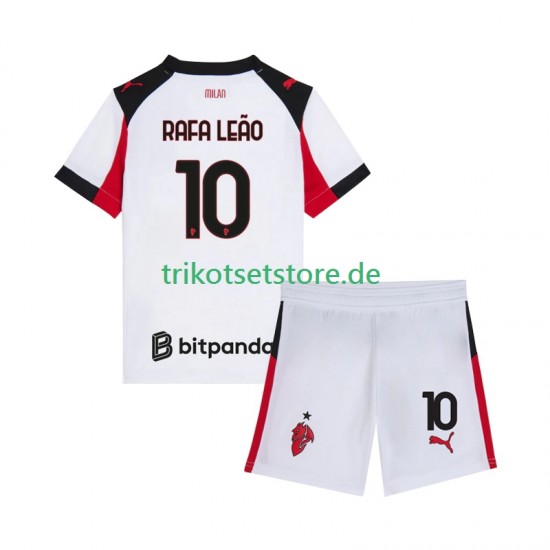 AC Mailand Rafael Leao 10 2025-2026 Kinder Trikotset Auswärts Kurzarm