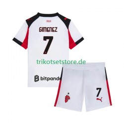 AC Mailand Santiago Gimenez 7 2025-2026 Kinder Trikotset Auswärts Kurzarm