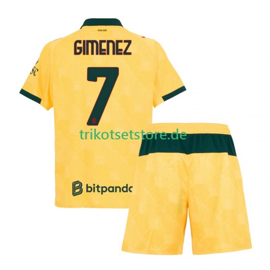 AC Mailand Santiago Gimenez 7 2025-2026 Kinder Trikotset Ausweich Kurzarm