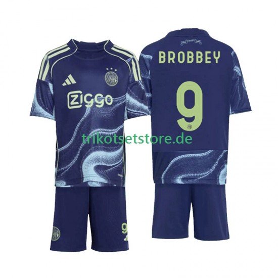 Ajax Amsterdam Brian Brobbey 9 2025-2026 Kinder Trikotset Auswärts Kurzarm