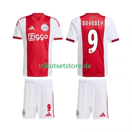 Ajax Amsterdam Brian Brobbey 9 2025-2026 Kinder Trikotset Heim Kurzarm