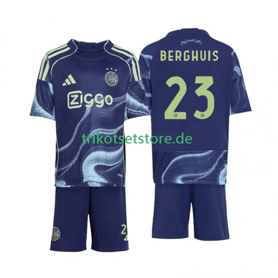 Ajax Amsterdam Steven Berghuis 23 2025-2026 Kinder Trikotset Auswärts Kurzarm