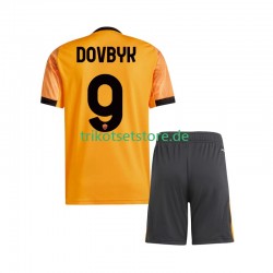 AS Rom Artem Dovbyk 9 2025-2026 Kinder Trikotset Auswärts Kurzarm