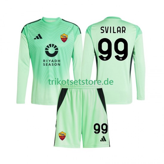 AS Rom Torwart Mile Svilar 99 2025-2026 Kinder Trikotset Auswärts Viertes Langarm
