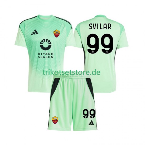 AS Rom Torwart Mile Svilar 99 2025-2026 Kinder Trikotset Auswärts Viertes Kurzarm