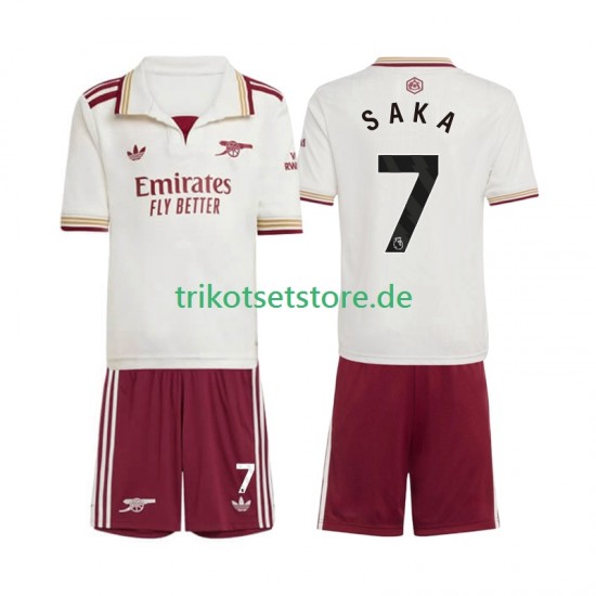 Arsenal Bukayo Saka 7 2025-2026 Kinder Trikotset Ausweich Kurzarm