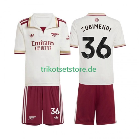Arsenal Martin Zubimendi 36 2025-2026 Kinder Trikotset Ausweich Kurzarm
