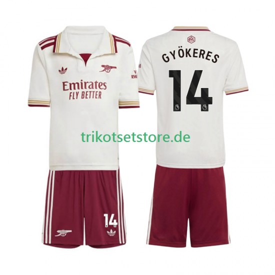 Arsenal Viktor Gyokeres 14 2025-2026 Kinder Trikotset Ausweich Kurzarm