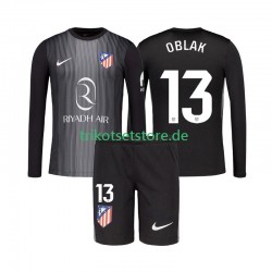 Atlético Madrid Torwart Jan Oblak 13 2025-2026 Kinder Trikotset Auswärts Langarm