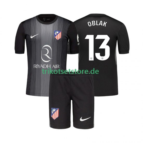 Atlético Madrid Torwart Jan Oblak 13 2025-2026 Kinder Trikotset Auswärts Kurzarm