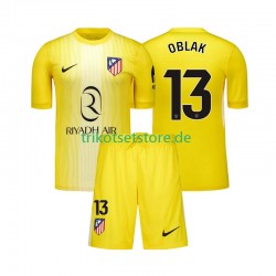 Atlético Madrid Torwart Jan Oblak 13 2025-2026 Kinder Trikotset Heim Kurzarm