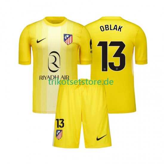 Atlético Madrid Torwart Jan Oblak 13 2025-2026 Kinder Trikotset Heim Kurzarm