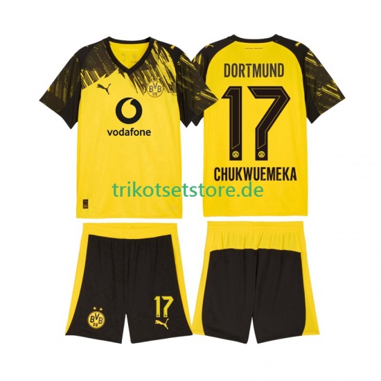 Borussia Dortmund Carney Chukwuemeka 17 2025-2026 Kinder Trikotset Heim Kurzarm
