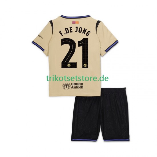 FC Barcelona Frenkie de Jong 21 UCL 2025-2026 Kinder Trikotset Auswärts Kurzarm