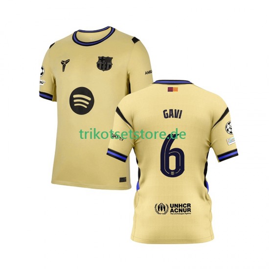 FC Barcelona Gavi 6 Champions League 2025-2026 Herren Trikot Auswärts Kurzarm