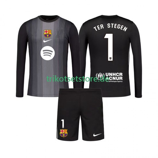 FC Barcelona Torwart Ter Stegen 1 2025-2026 Kinder Trikotset Ausweich Langarm