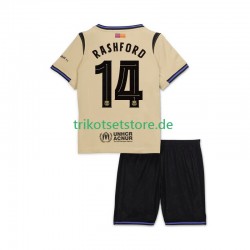 FC Barcelona Marcus Rashford 14 UCL 2025-2026 Kinder Trikotset Auswärts Kurzarm