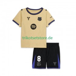 FC Barcelona Pedri 8 UCL 2025-2026 Kinder Trikotset Auswärts Kurzarm