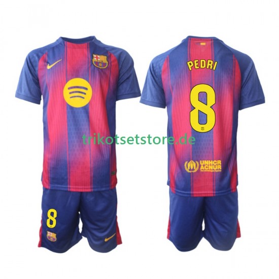 FC Barcelona Pedri 8 2025-2026 Kinder Trikotset Heim Kurzarm