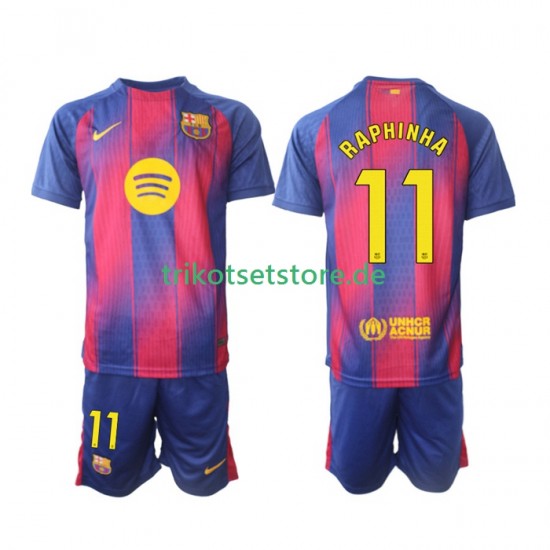 FC Barcelona Raphinha 11 2025-2026 Kinder Trikotset Heim Kurzarm