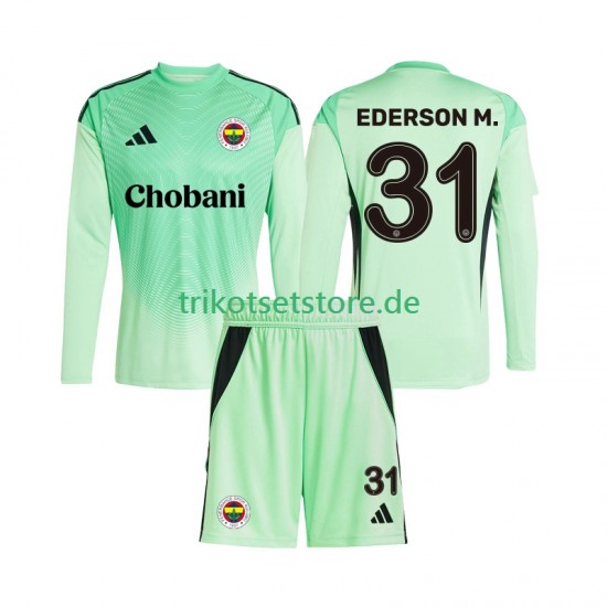 Torwart Fenerbahce Ederson Moraes 31 2025-2026 Kinder Trikotset Auswärts Langarm