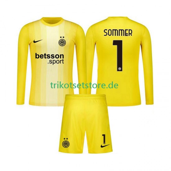 Inter Mailand Torwart Yann Sommer 1 2025-2026 Kinder Trikotset Auswärts Langarm