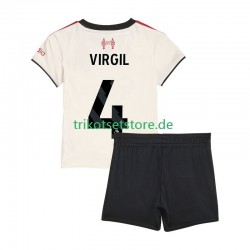 Liverpool Virgil van Dijk 4 2025-2026 Kinder Trikotset Auswärts Kurzarm