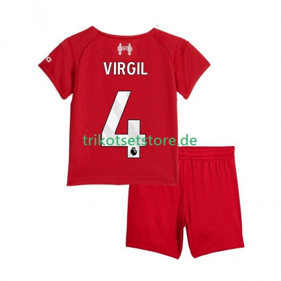 Liverpool Virgil van Dijk 4 2025-2026 Kinder Trikotset Heim Kurzarm