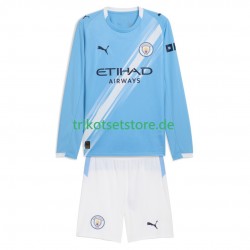 Manchester City 2025-2026 Kinder Trikotset Heim Langarm