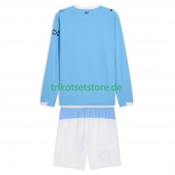 Manchester City 2025-2026 Kinder Trikotset Heim Langarm