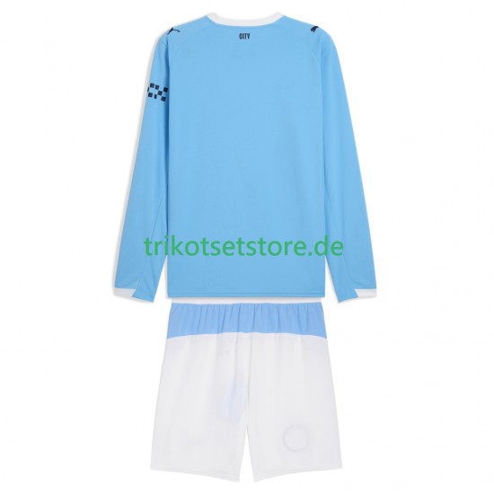 Manchester City 2025-2026 Kinder Trikotset Heim Langarm