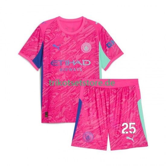 Manchester City Torwart Gianluigi Donnarumma 25 2025-2026 Kinder Trikotset Auswärts Kurzarm