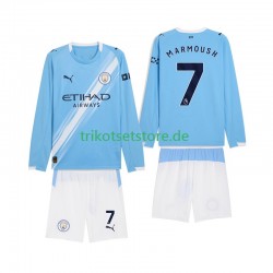 Manchester City Omar Marmoush 7 2025-2026 Kinder Trikotset Heim Langarm