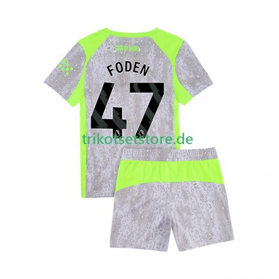 Manchester City Phil Foden 47 2025-2026 Kinder Trikotset Ausweich Kurzarm