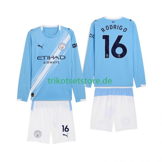 Manchester City Rodrigo Hernandez 16 2025-2026 Kinder Trikotset Heim Langarm