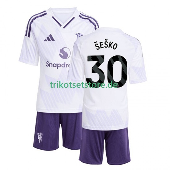 Manchester United Benjamin Sesko 30 2025-2026 Kinder Trikotset Auswärts Kurzarm