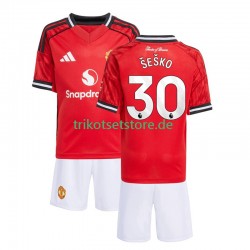 Manchester United Benjamin Sesko 30 2025-2026 Kinder Trikotset Heim Kurzarm