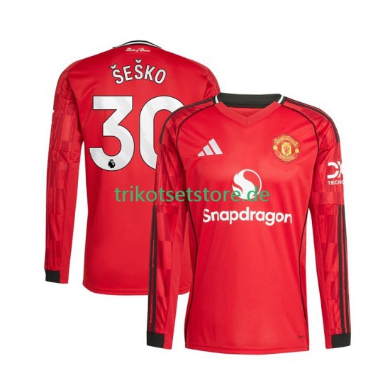Manchester United Benjamin Sesko 30 2025-2026 Herren Trikot Heim Langarm