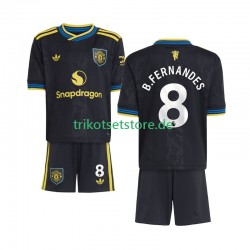 Manchester United Bruno Fernandes 8 2025-2026 Kinder Trikotset Ausweich Kurzarm