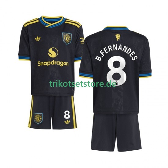 Manchester United Bruno Fernandes 8 2025-2026 Kinder Trikotset Ausweich Kurzarm