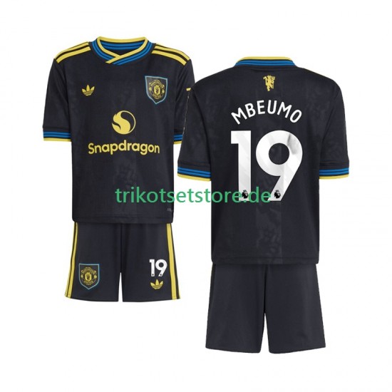 Manchester United Bryan Mbeumo 19 2025-2026 Kinder Trikotset Ausweich Kurzarm