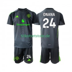 Manchester United Torwart Andre Onana 24 2025-2026 Kinder Trikotset Auswärts Kurzarm
