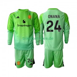 Manchester United Torwart Andre Onana 24 2025-2026 Kinder Trikotset Viertes Langarm