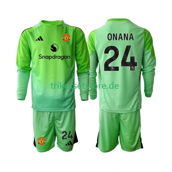 Manchester United Torwart Andre Onana 24 2025-2026 Kinder Trikotset Viertes Langarm